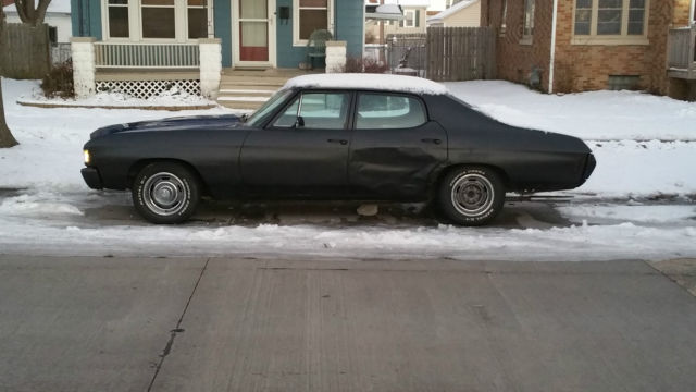 1972 Chevelle Malibu 4 Door Plasti Dipped Black Factory