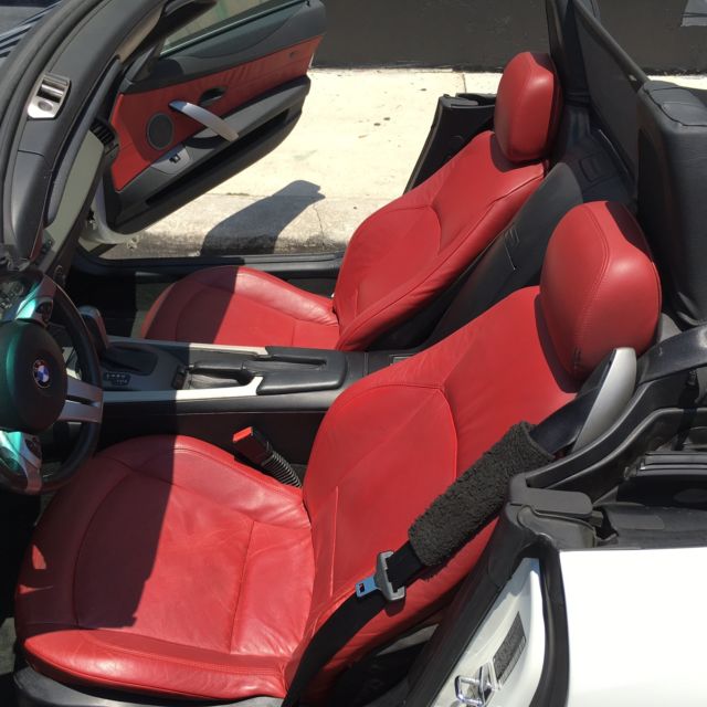 2004 Bmw Z4 White W Red Interior Convertible