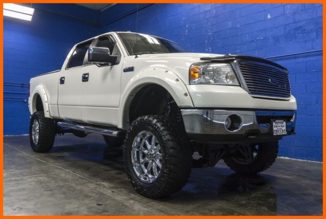 2008 FORD F150 LARIAT 4x4 5.4L V8 CREW CAB LIFTED TRUCK WITH PREMIUM WHEELS 2008 Ford F150 5.4 L Towing Capacity