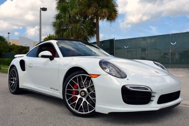 2014 911 Turbo Coupe White With Carrera Red Interior 164k