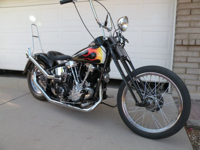 1946 FL chopper, VL springer extended 3