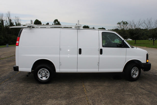 2016 Chevy Express 2500 w/ Dual Drop Down Ladder Racks & Cargo Shelving